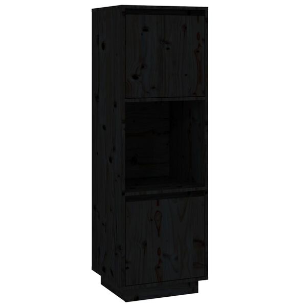 vidaXL Highboard Black 38x35x117 cm Solid Wood Pine