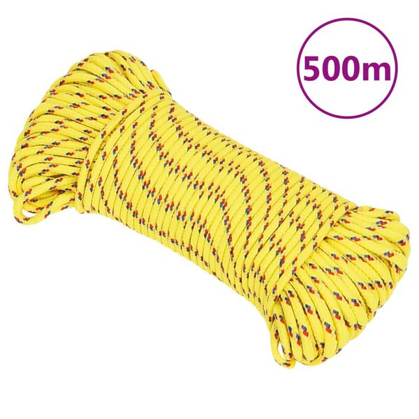 vidaXL Boat Rope Yellow 3 mm 500 m Polypropylene