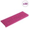vidaXL Stair Mats 30 pcs 65x21x4 cm Pink Rectangular Edge