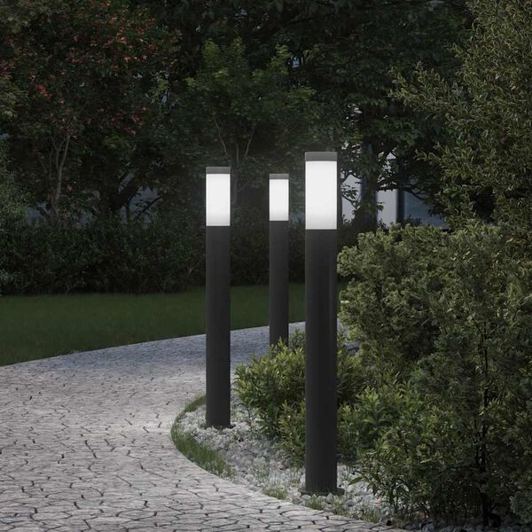 vidaXL Bollard Lights 3pcs 80 cm Stainless Steel IP44