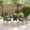 vidaXL Garden Dining Set 3 pcs Black Poly Rattan
