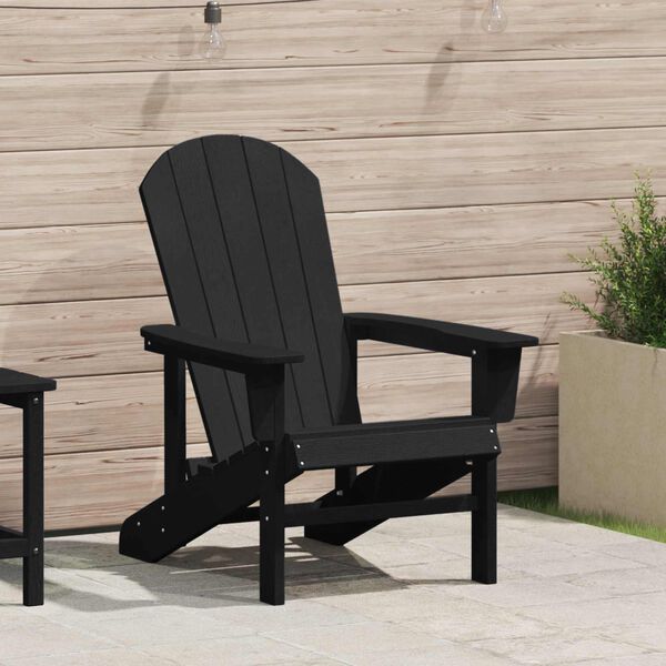 vidaXL Adirondack Chair Black 82 x 74 x 92 cm HDPE