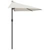 vidaXL Garden Parasol with Aluminium Pole Sand 270x144 cm Half