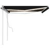 vidaXL Manual Retractable Awning with LED 4x3 m Anthracite