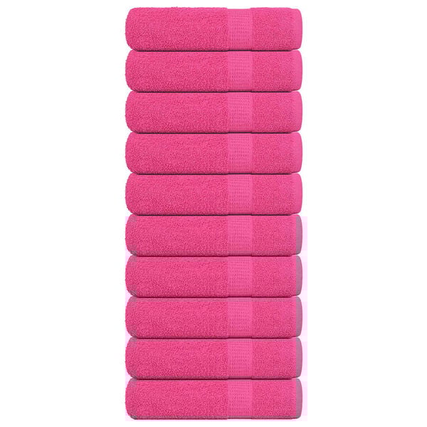 vidaXL Bath Towels "FROGN" 10 pcs Pink 100x150 cm 360 gsm