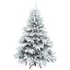 vidaXL Artificial Hinged Christmas Tree Snow Flocked White 150 cm