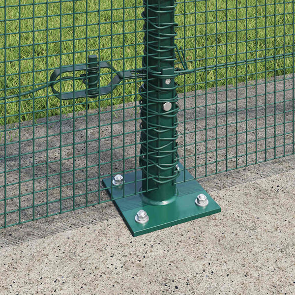 vidaXL Fence Post Green 25 x 1.4 m (12 x 12 mm mesh) Steel and PVC
