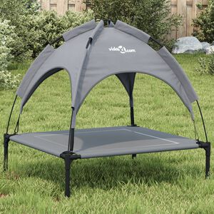 vidaXL Dog Bed with Canopy Anthracite Oxford Fabric and Steel