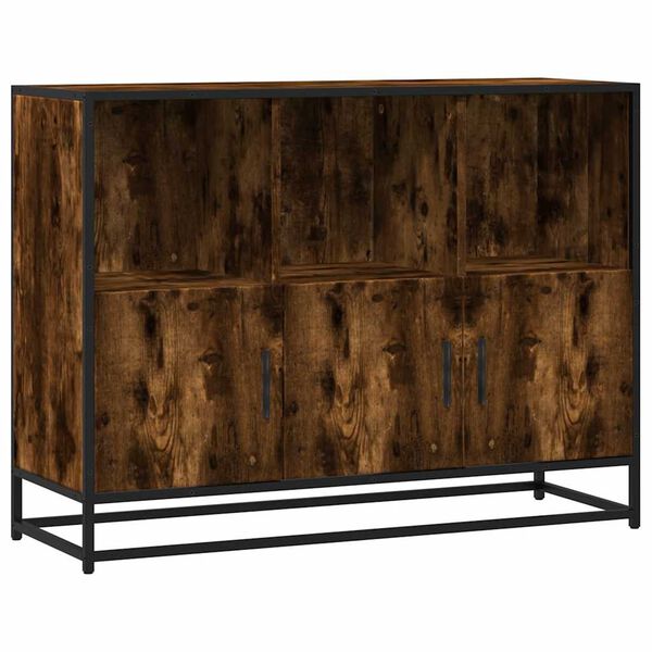 vidaXL Sideboard Smoked Oak 100x35x76 cm Engineered Wood
