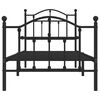 vidaXL Metal Bed Frame without Mattress with Footboard Black 90x200cm