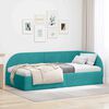 vidaXL Corner Bed Frame with Headboard Turquoise 90 cm x 200 cm Velvet