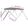 vidaXL 4-bow Bimini Top Grey 243x210x137 cm