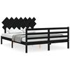 vidaXL Bed Frame without Mattress Black 140x190 cm Solid Wood