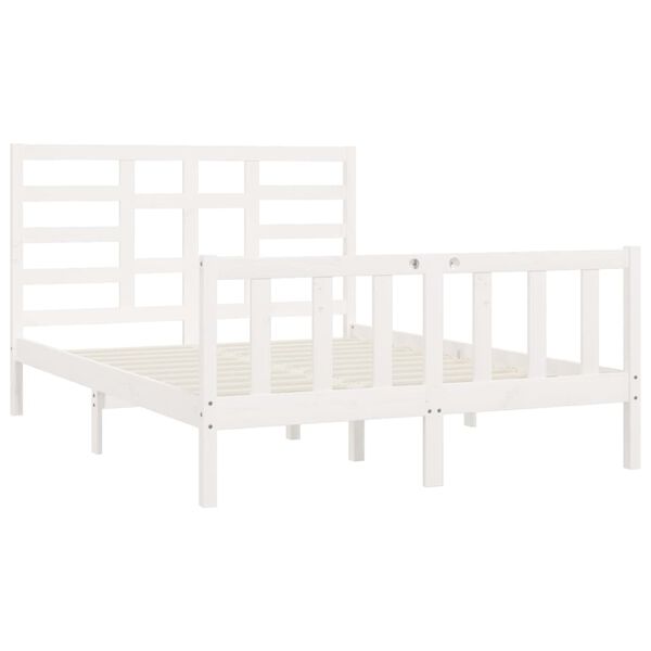 vidaXL Bed Frame without Mattress White 120x200 cm Solid Wood Pine