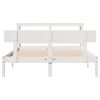 vidaXL Bed Frame without Mattress White 150x200 cm King Size Solid Wood Pine