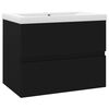 vidaXL Sink Cabinet with Built-in Basin Black Engineered Wood
