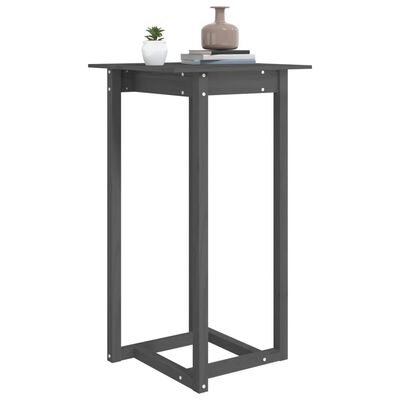 vidaXL Bar Table Grey 60x60x110 cm Solid Wood Pine