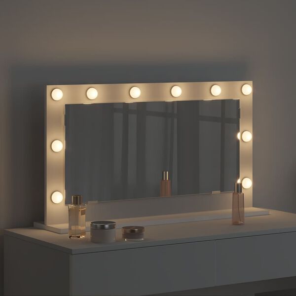 vidaXL Vanity Mirror White 80 x 45 x 18 cm Engineered wood and glass