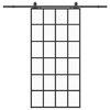 vidaXL Sliding Door with Hardware Set Black 102x205 cm ESG Glass