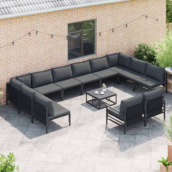 vidaXL Garden Sofa Set Anthracite Steel