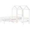 vidaXL Bed and Bench Set with Roof without Mattress White 75x190 cm Small Single