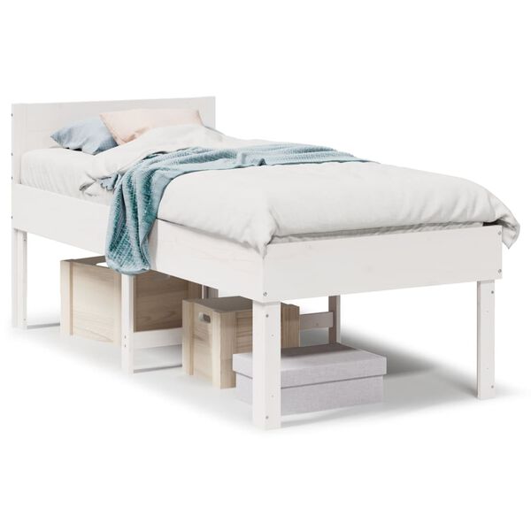 vidaXL Bed Frame without Mattress White 80x200 cm Solid Wood Pine