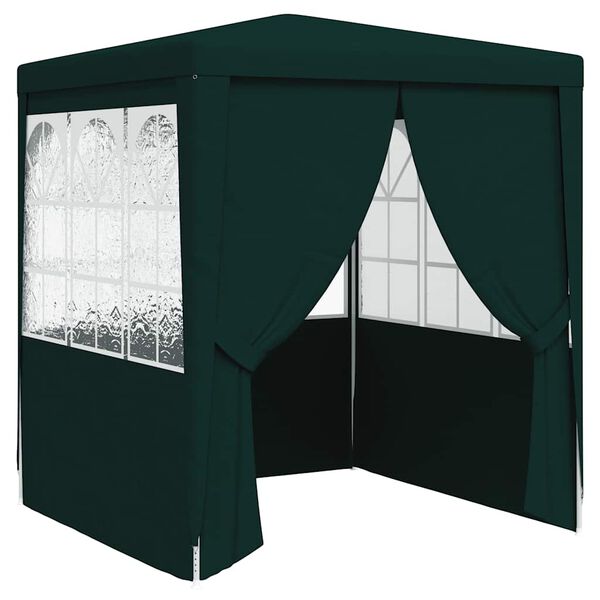 vidaXL Professional Party Tent with Side Walls 2.5x2.5 m Green 90 g/m²