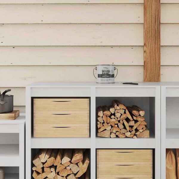 vidaXL Wood Paint Grey 16.5 x 16.5 x 15.9 cm Wall Print