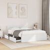 vidaXL Bed Frame with Headboard without Mattress White 140x190 cm