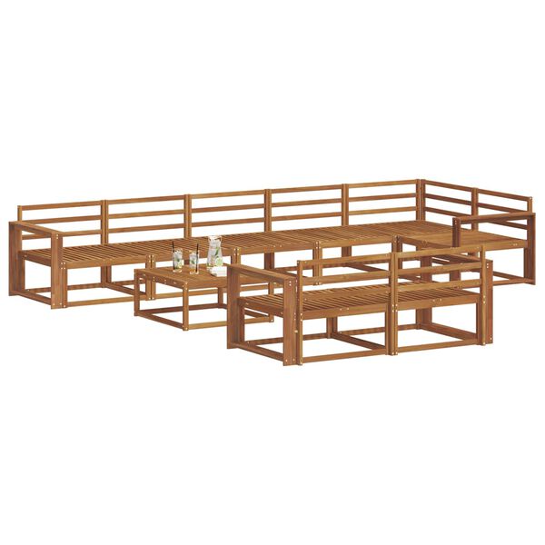 vidaXL Outdoor Sofa Set 9 pcs Natural Solid Acacia Wood
