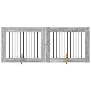 vidaXL Dog Gate with Stands 2 pcs Grey Sonoma 100 x 80 cm