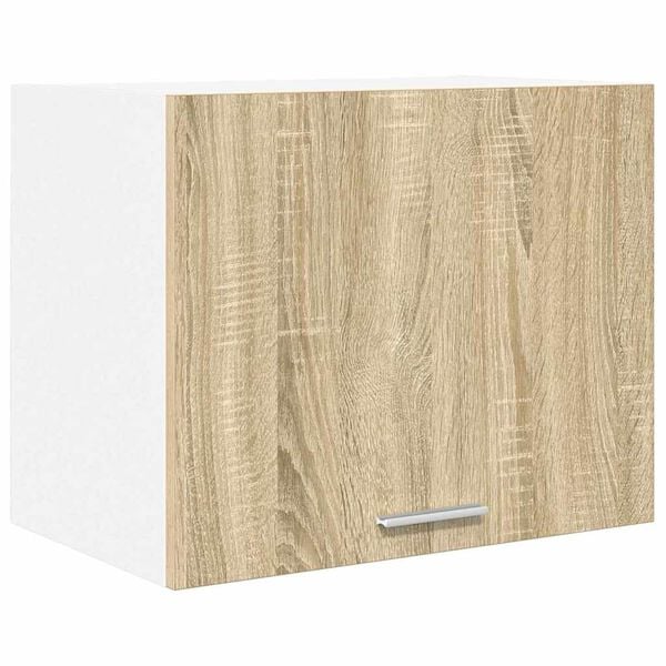 vidaXL Hanging Cabinet with Door Sonoma Oak and White 50 x 31 x 40 cm