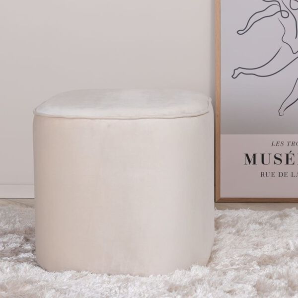 Venture Home Pouffe Piff 44x44x41 cm Velvet White