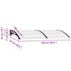 vidaXL Door Canopy 240x100 cm PC