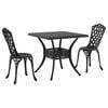 vidaXL Garden Table Set 3 pcs Black Cast Aluminium