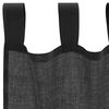 vidaXL Voile Curtains with Tab Top 2 pcs Black