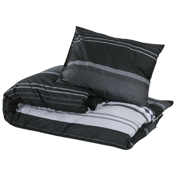 vidaXL Duvet Cover Set Black and White 135x200 cm Cotton