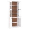 vidaXL Glass Display Cabinet ALTA White 77x35x186.5 cm Solid Wood Pine