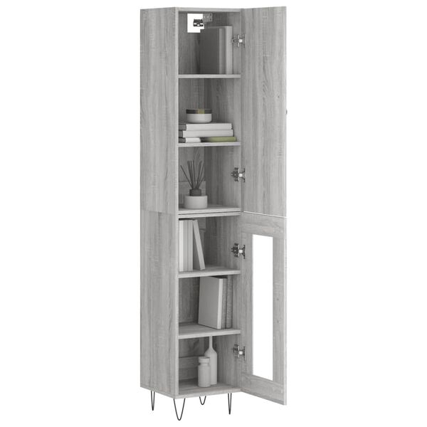 vidaXL Highboard Grey Sonoma 34.5x34x180 cm Engineered Wood
