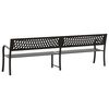 vidaXL Twin Garden Bench 246 cm Black Steel