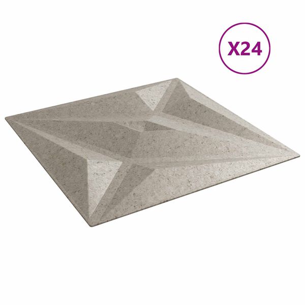 vidaXL Wall Panels Star 24 pcs Star Beton 50 x 50 cm XPS Foam