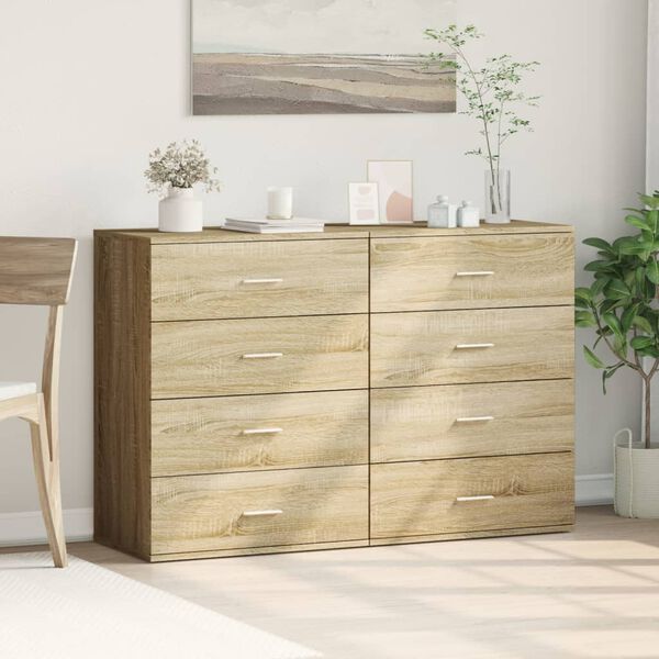 vidaXL Sideboards 2 pcs Sonoma Oak 60x39x80 cm Engineered Wood