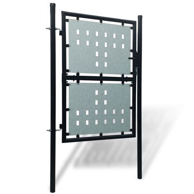 vidaXL Black Single Door Fence Gate 100 x 225 cm