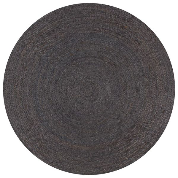 vidaXL Handmade Rug Jute Round 150 cm Dark Grey