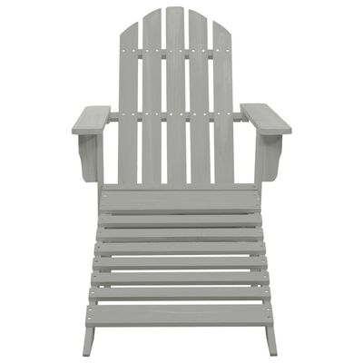 vidaXL Garden Chair with Ottoman Wood Grey
