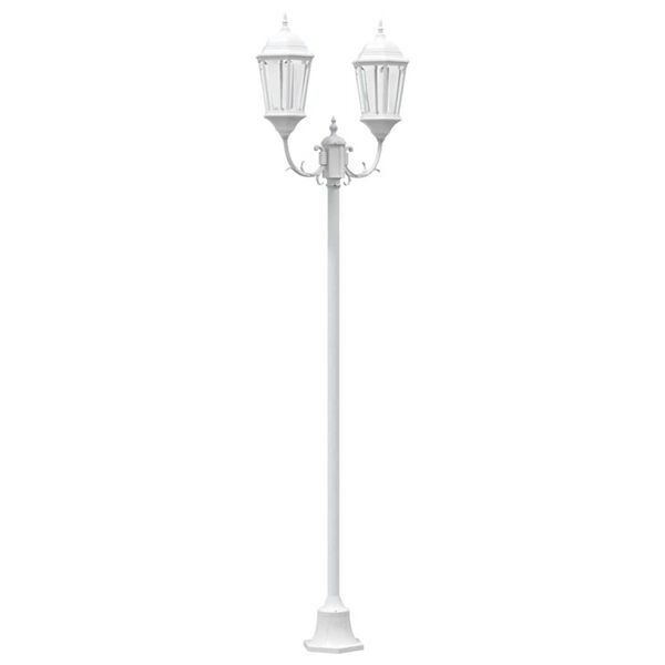 vidaXL Garden Light Post White Aluminium and Glass