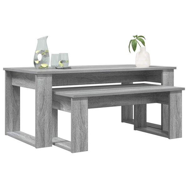 vidaXL Coffee Table Set 2 pcs Grey Sonoma Engineered Wood