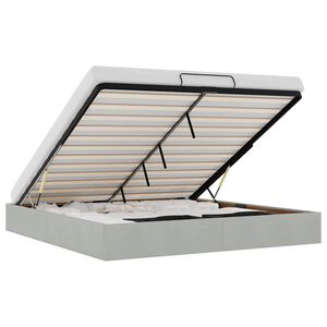 vidaXL Ottoman Bed Frame No Mattress Light Grey Super King Velvet