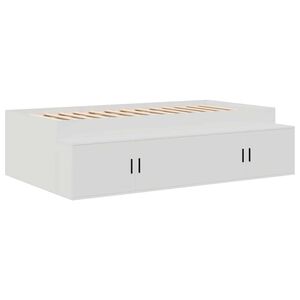 vidaXL Bed Frame with Drawer White 90 x 200 cm Engineered Wood