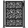 vidaXL Garden Gate Black 100x125 cm Steel Leaf Design